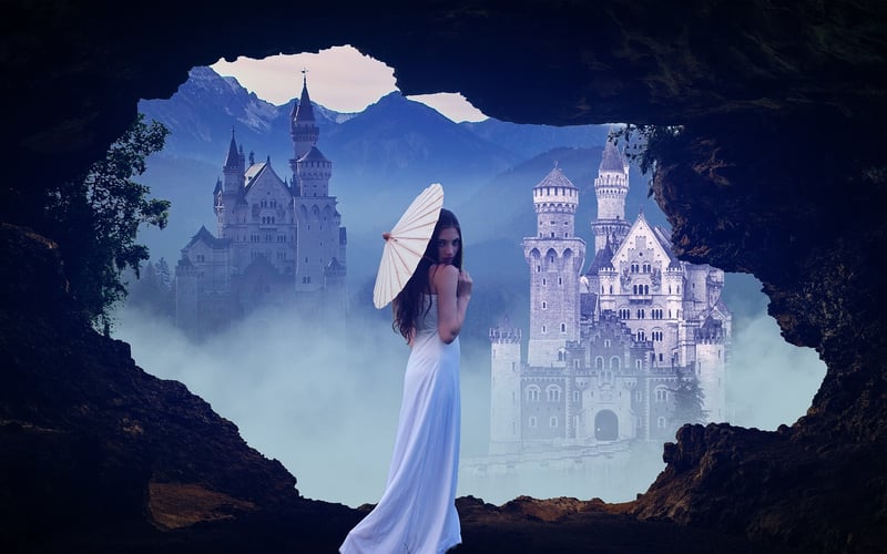 Fantasy Landscape with Moon